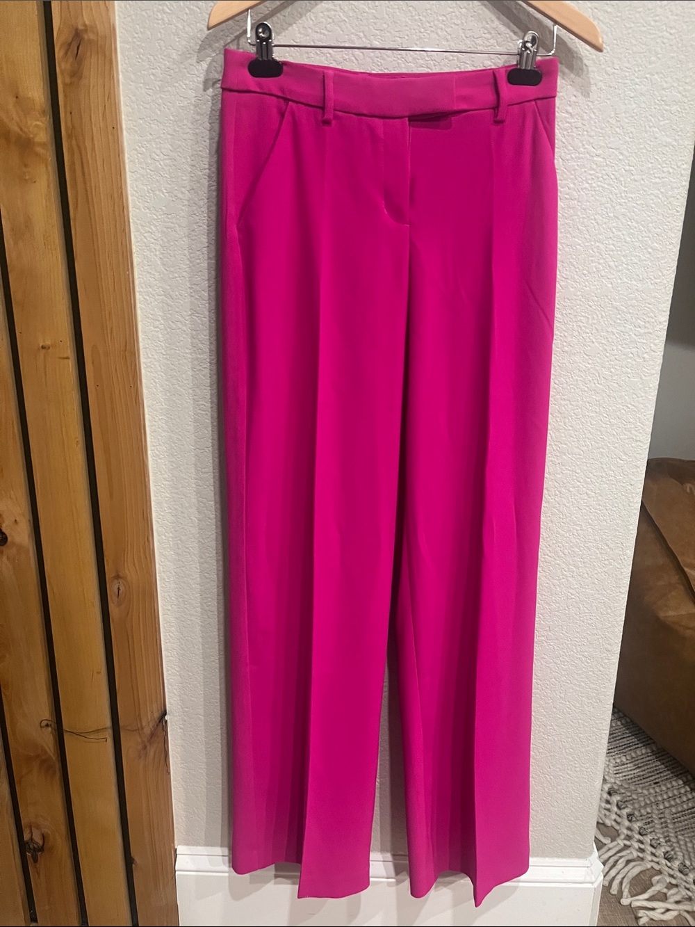Express Women's Wide Leg Dress Pants - Fuchsia